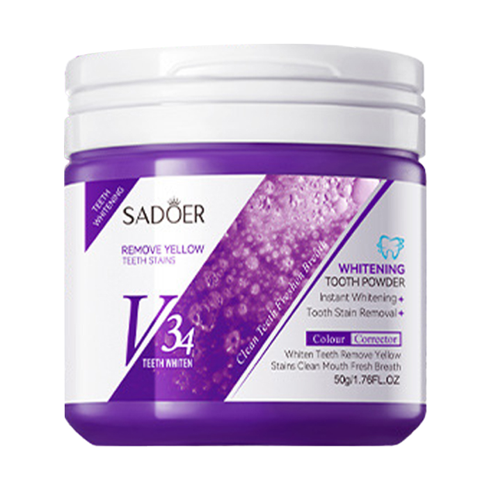 Відбілювальний зубний порошок Sadoer Remove Yellow Teeth Stains V34 Whitening Tooth Powder, 50 г