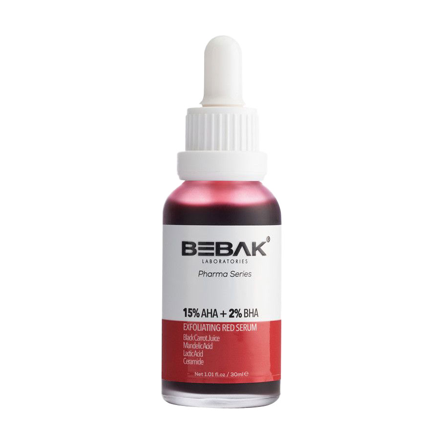 Відлущувальна червона сироватка для обличчя BEBAK Pharma Series Exfoliating Red Serum з AHA-BHA кислотами, 30 мл