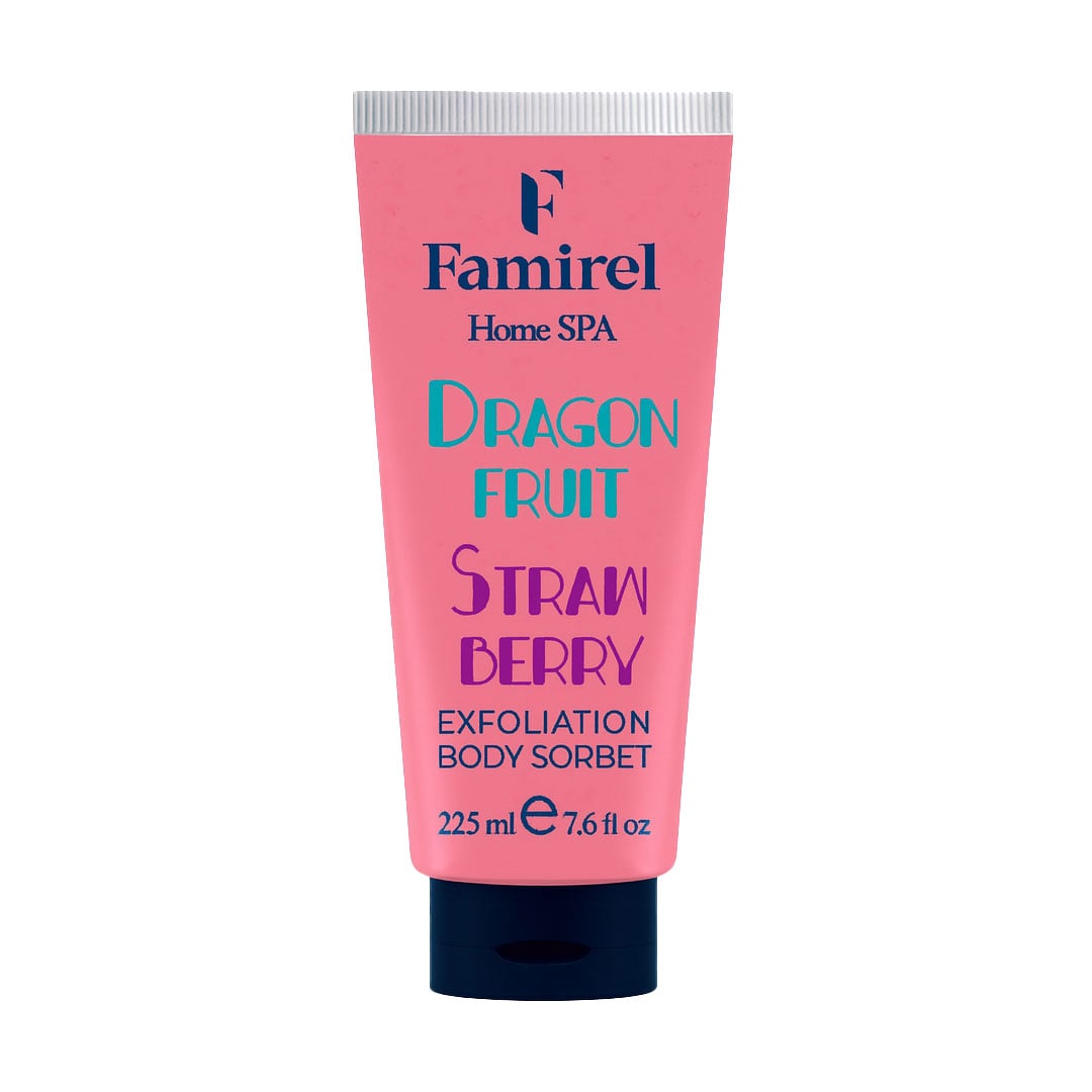 Відлущувальний сорбет для тіла Famirel Home SPA Exfoliation Body Sorbet, Dragon Fruit &amp; Strawberry, 225 мл