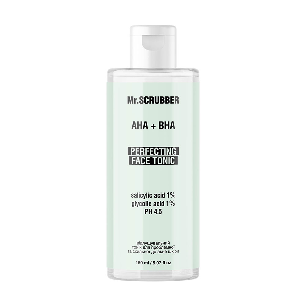 Відлущувальний тонік Mr.Scrubber AHA+BHA Perfecting Face Tonic для проблемної і схильної до акне шкіри, 150 мл