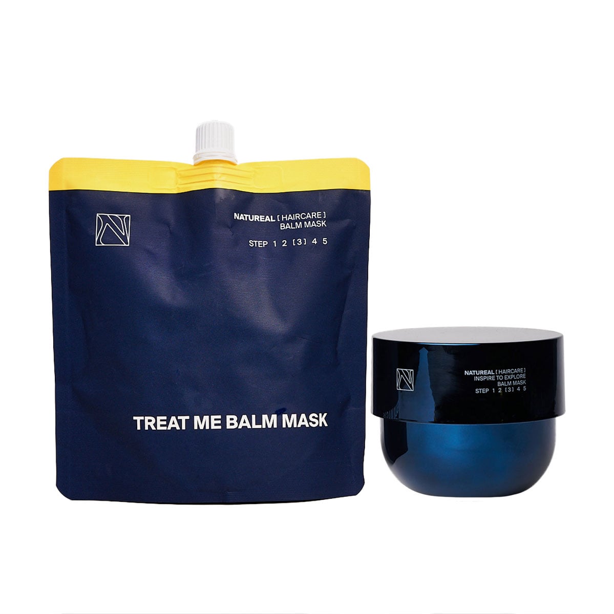 Відновлювальна бальзам-маска Natureal Treat Me Balm Mask для пошкодженого волосся, 250 мл (рефіл + банка для наповнення)
