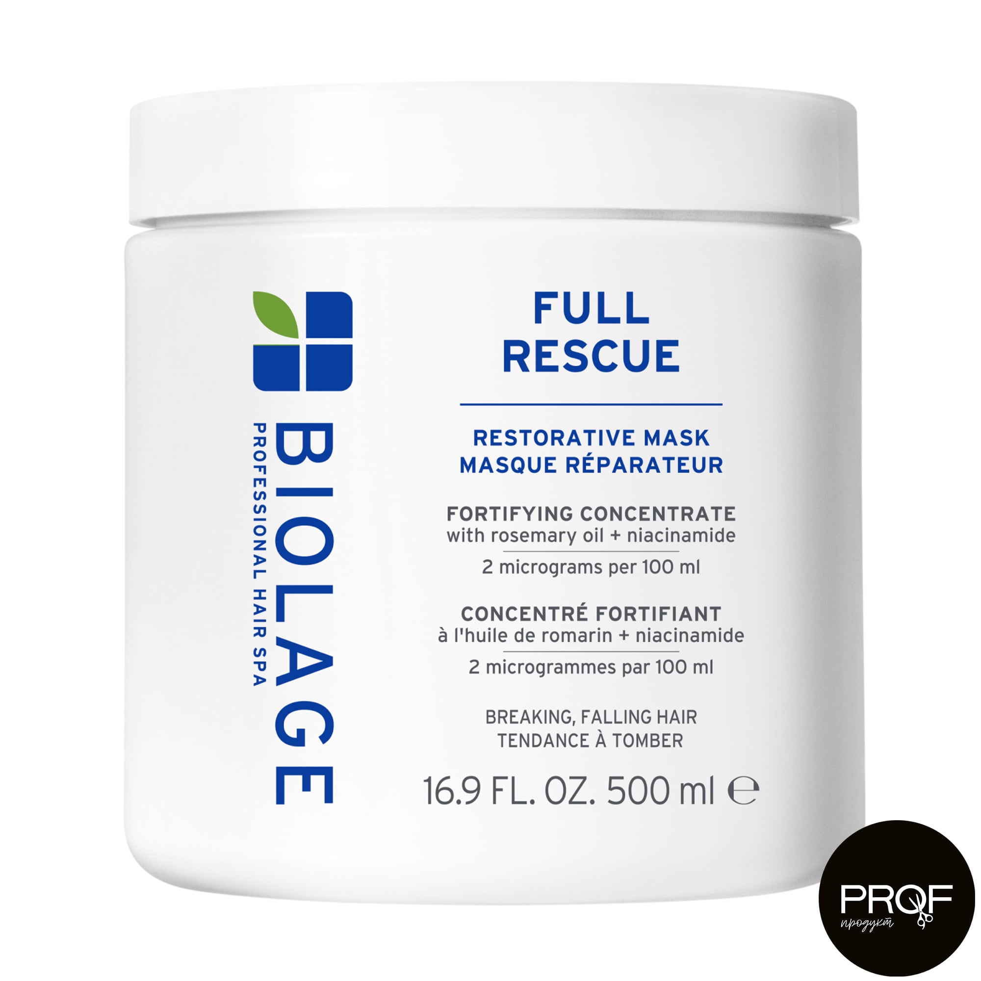Відновлювальна маска Biolage Professional Full Rescue Restorative Mask для ламкого та схильного до випадіння волосся, 500 мл