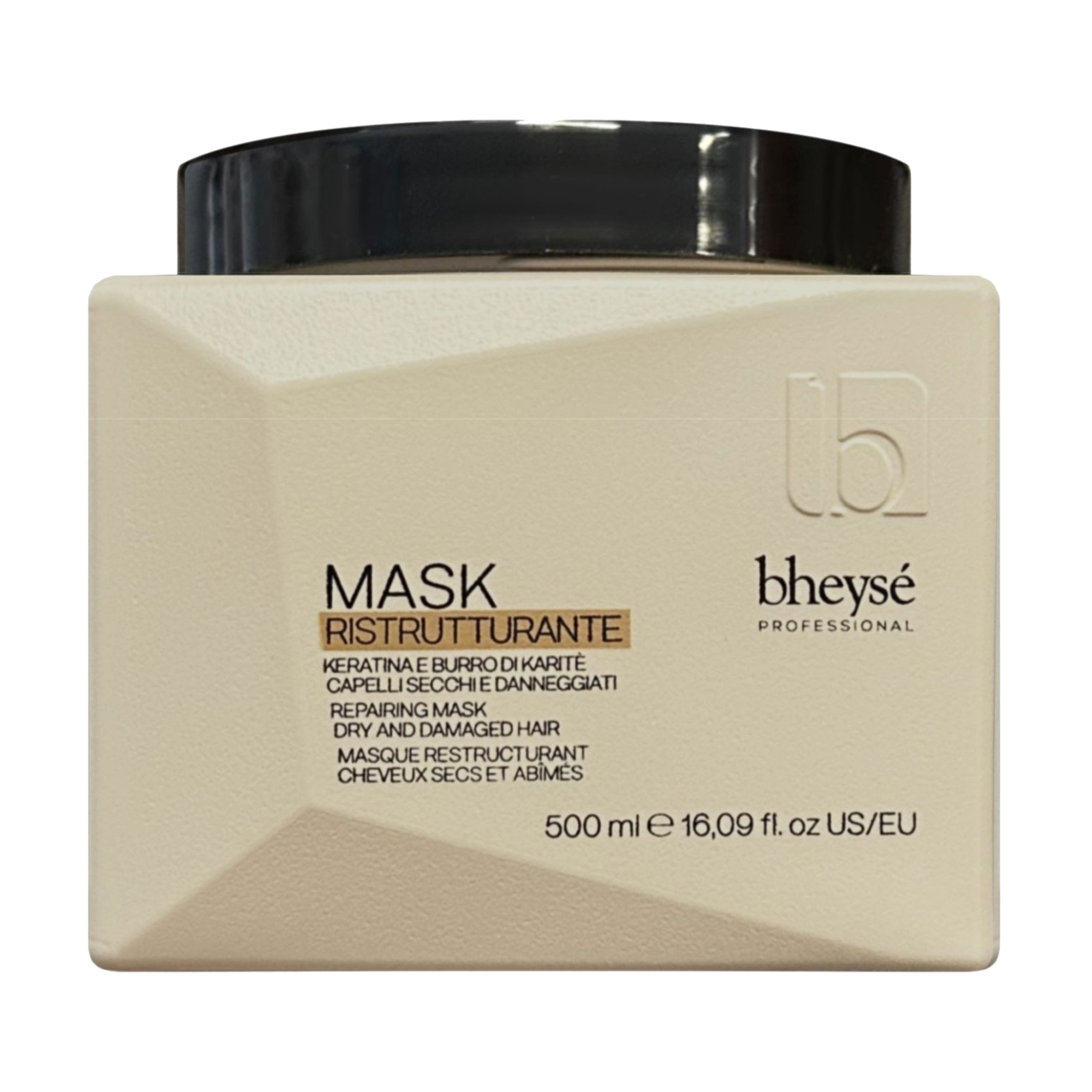 Відновлювальна маска для волосся Bheyse Professional Repairing Mask Кератинове відновлення, на основі кератину та олії ши, 500 мл
