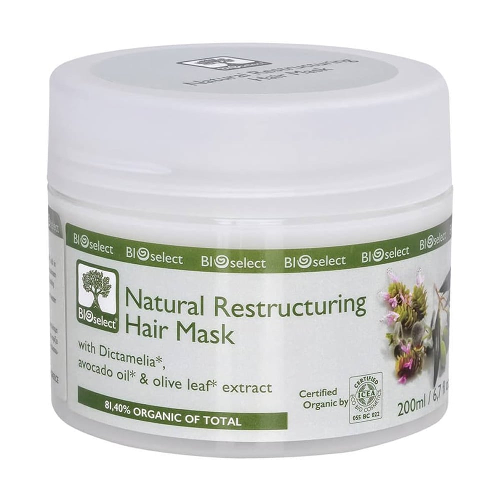 Відновлювальна маска для волосся BIOselect Natural Restructuring Hair Mask з диктамелією та оліями авокадо і оливи, 200 мл