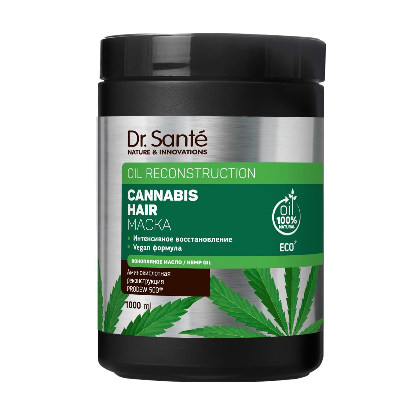 Відновлювальна маска для волосся Dr.Sante Cannabis Hair Oil Reconstruction з конопляною олією, 1 л