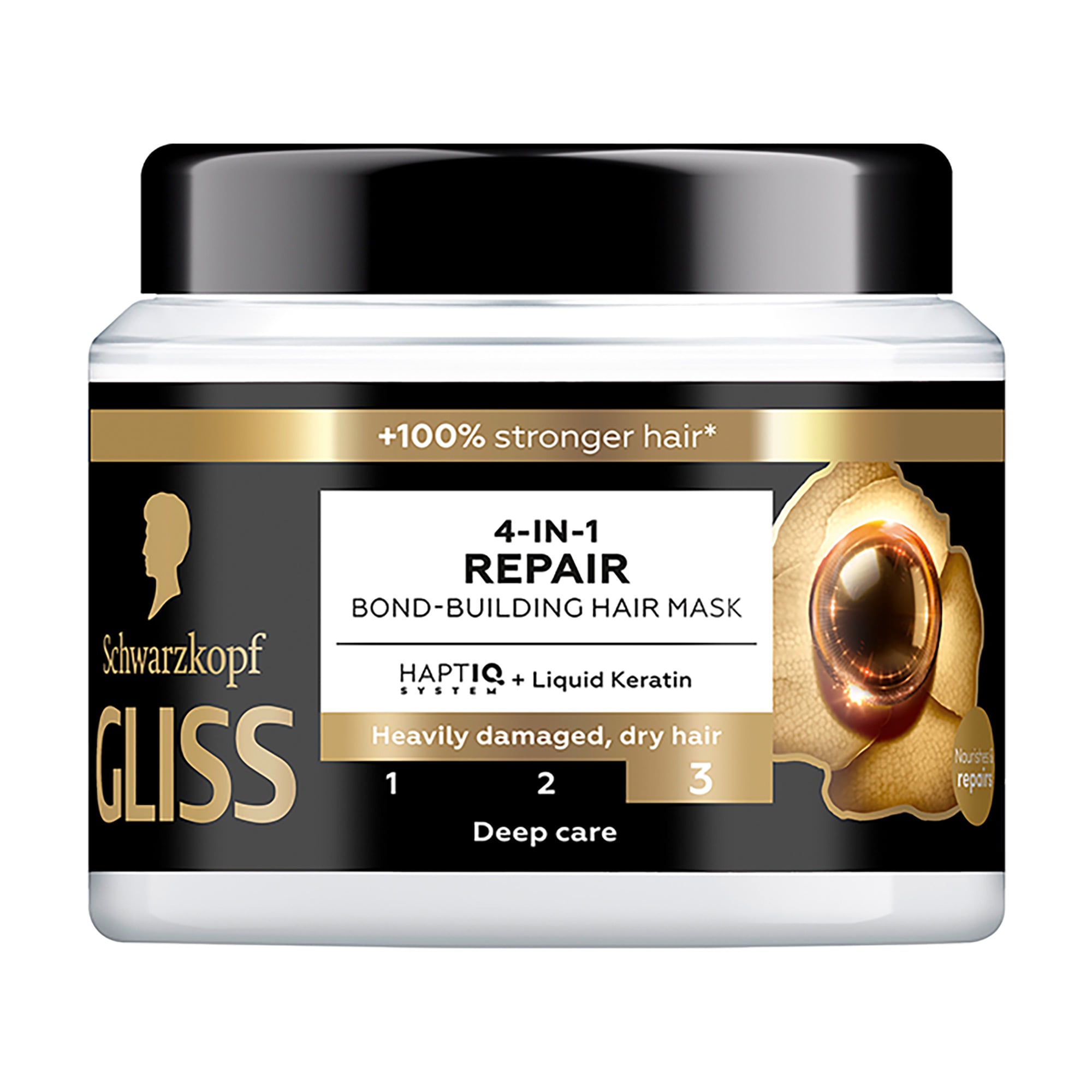 Відновлювальна маска для волосся Gliss 4 in 1 Repair Bond-Building Hair Mask, 400 мл