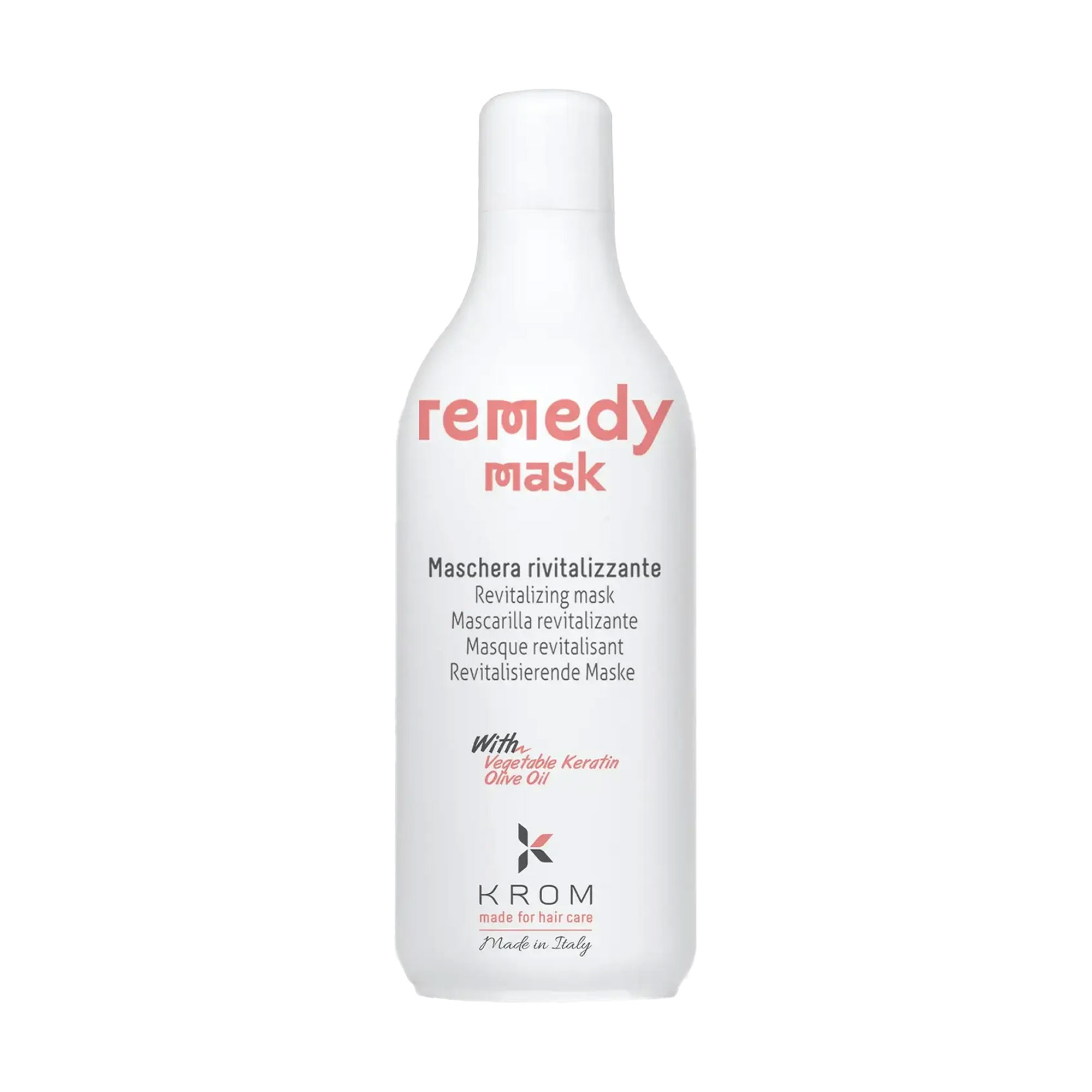 Відновлювальна маска для волосся Krom Remedy Mask з рослинним кератином та олією оливи, 1 л