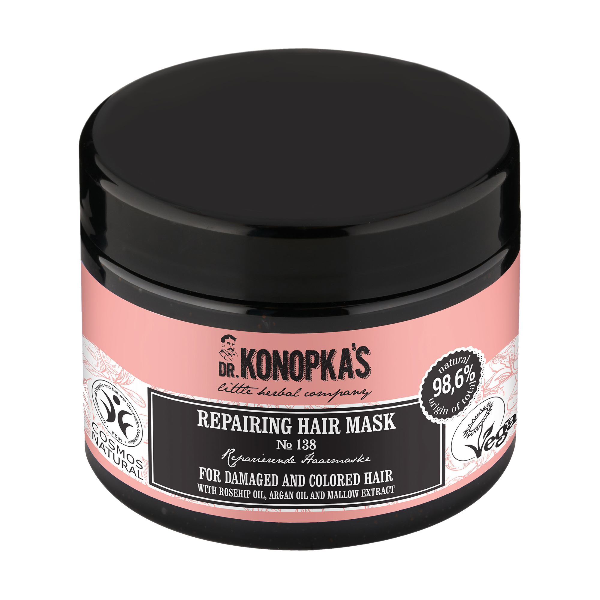 Відновлювальна маска Dr. Konopka's N 138 Repairing Hair Mask для пошкодженого та фарбованого волосся, 300 мл