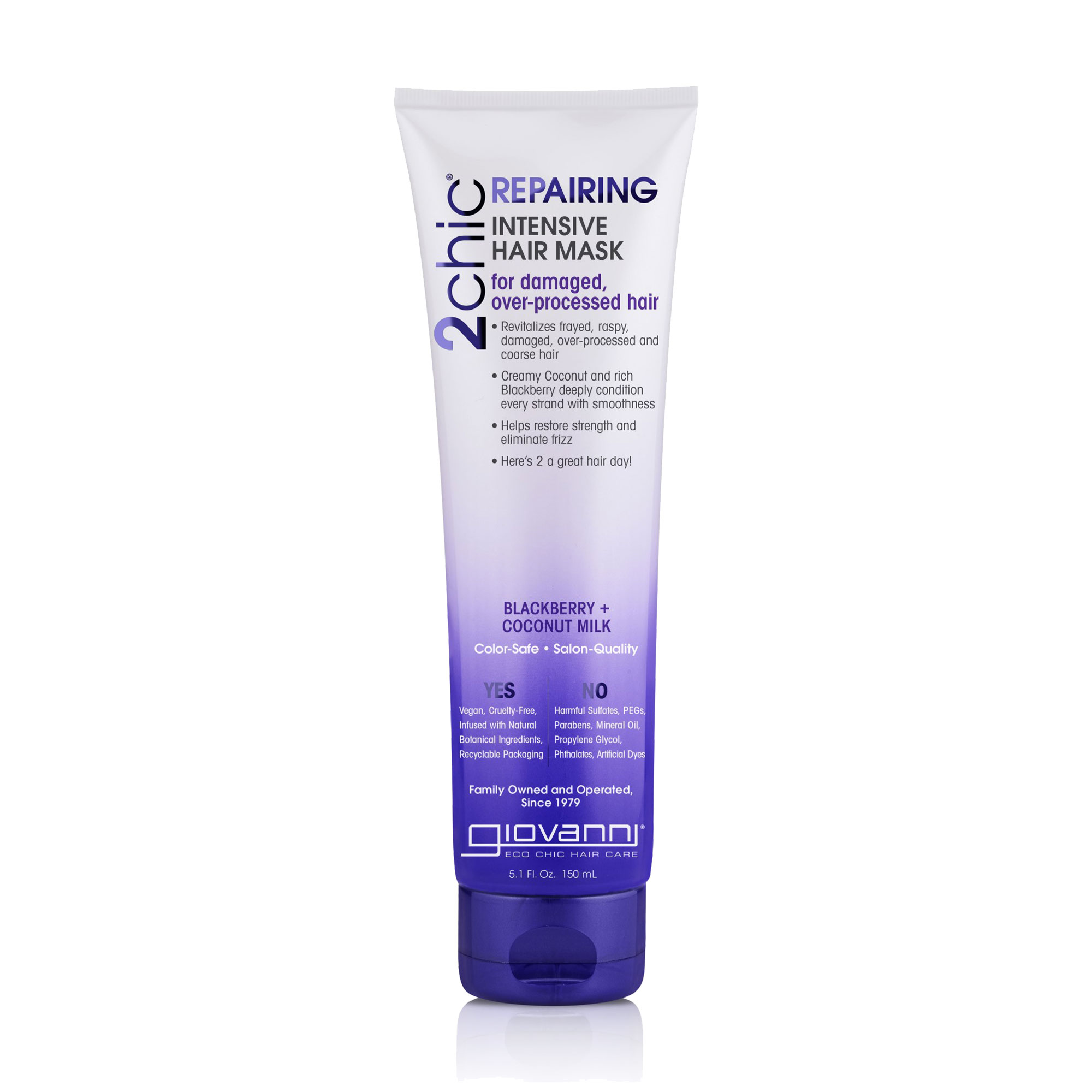 Відновлювальна маска Giovanni 2chic Repairing Intensive Hair Mask Blackberry &amp; Coconut Milk для пошкодженого волосся, 150 мл