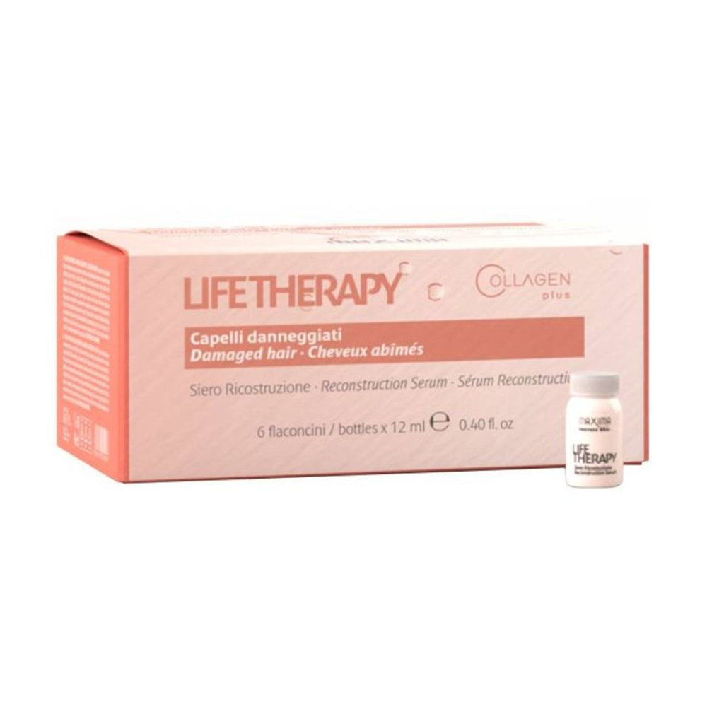 Відновлювальна сироватка Maxima Professional Life Therapy Reconstruction Serum для пошкодженого волосся, 6*12 мл