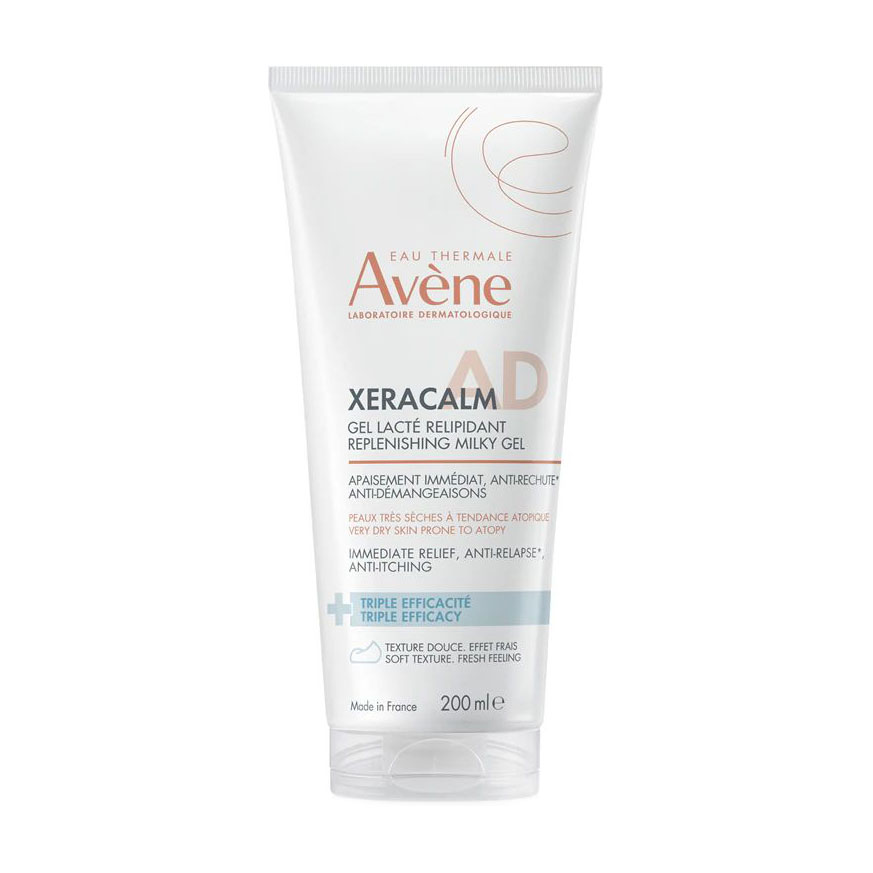 Відновлювальне гель-молочко для обличчя та тіла Avene XeraCalm AD Replenishing Milky Gel для дуже сухої шкіри, схильної до атопії, 200 мл