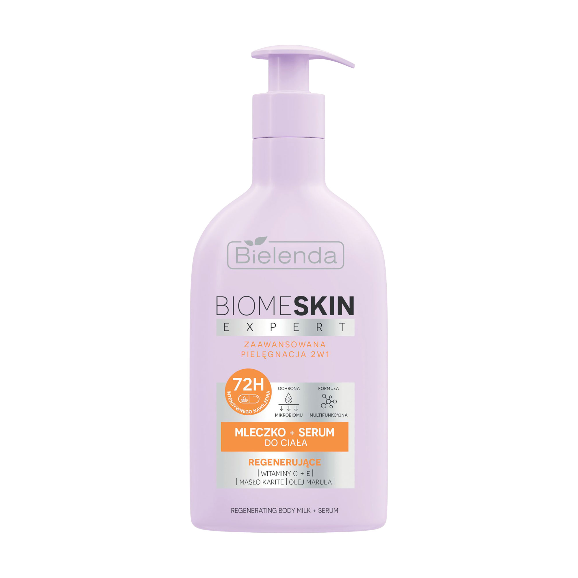 Відновлювальнее молочко + сироватка для тіла 2 в 1 Bielenda Biome Skin Expert Regenerating Body Milk + Serum, 350 мл