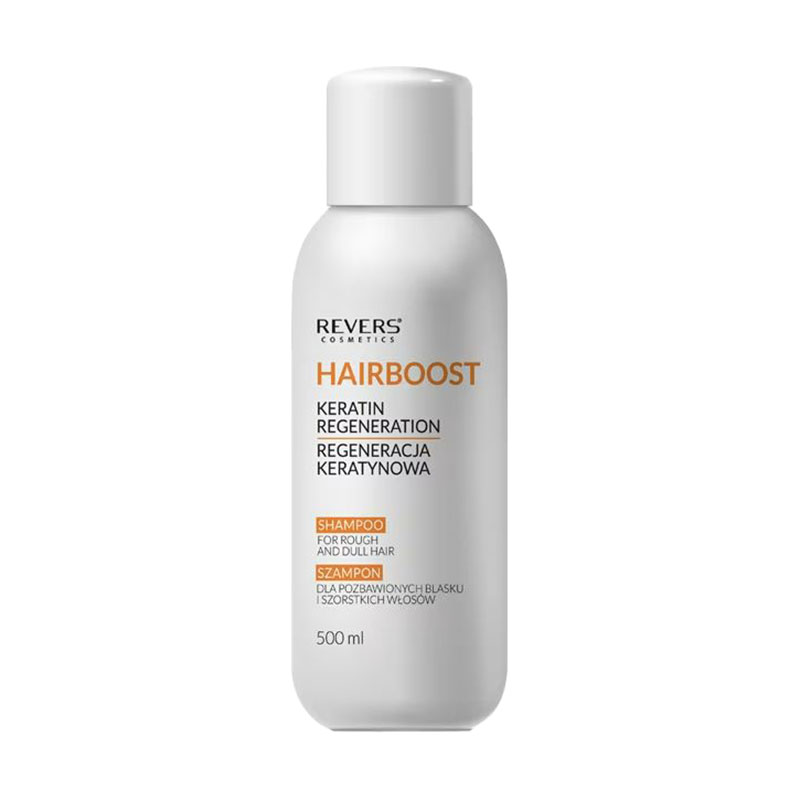 Відновлювальний кератиновий шампунь Revers Cosmetics Hairboost Keratin Regeneration Shampoo для сухого та пошкодженого волосся, 500 мл