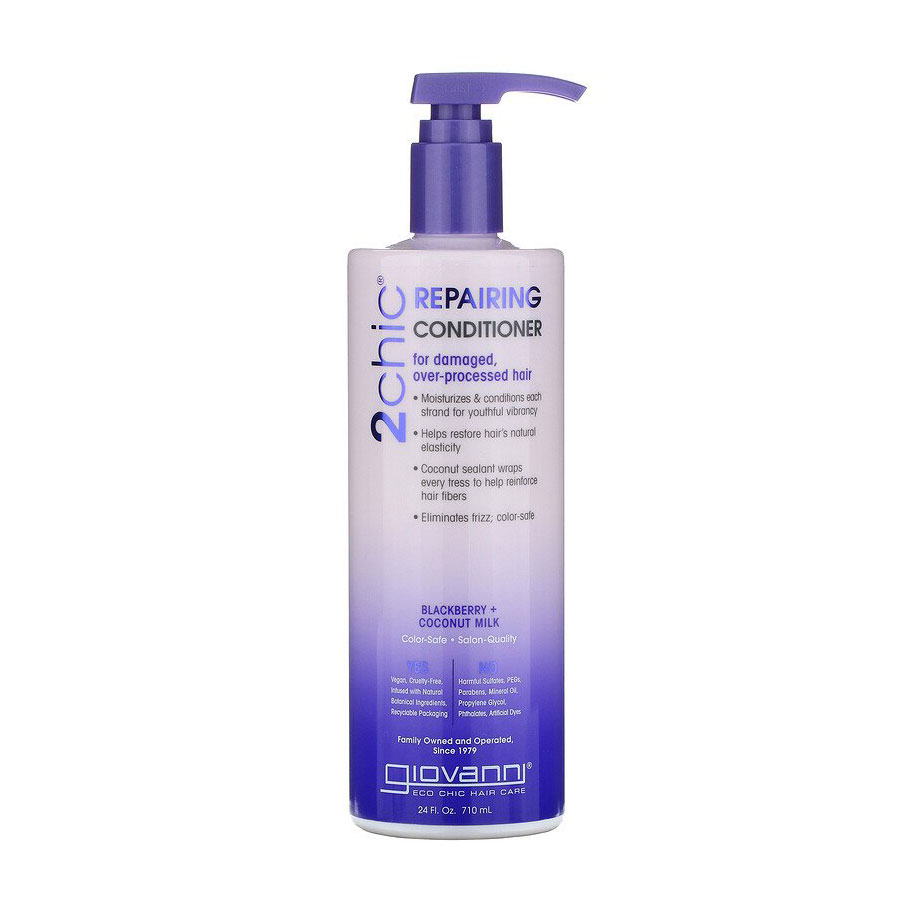 Відновлювальний кондиціонер Giovanni 2chic Repairing Conditioner Blackberry &amp; Coconut Milk для дуже пошкодженого волосся, 710 мл