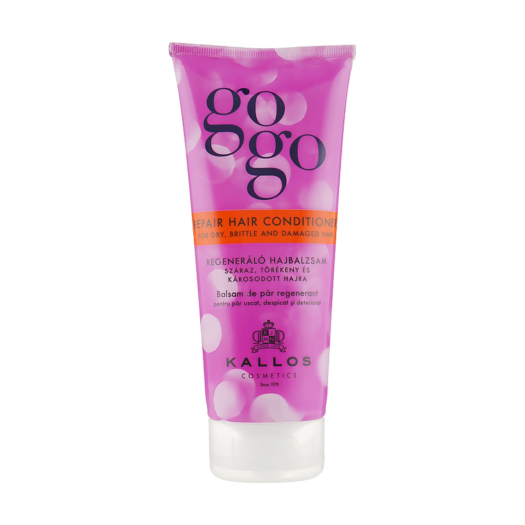 Відновлювальний кондиціонер Kallos Cosmetics Gogo Repair Hair Conditioner для сухого, ламкого та пошкодженого волосся, 200 мл