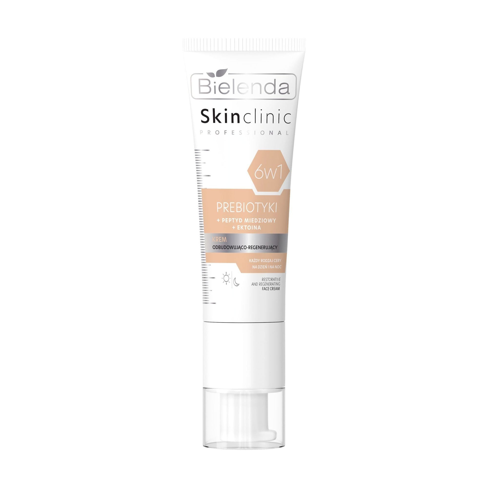 Відновлювальний крем для обличчя 6 в 1 Bielenda Skin Clinic Professional Restorative And Regenerating Face Cream з пребіотиками, 40 мл