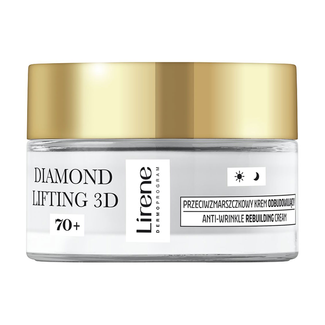 Відновлювальний крем для обличчя Lirene Diamond Lifting 3D з ефектом ліфтингу, 70+, 50 мл