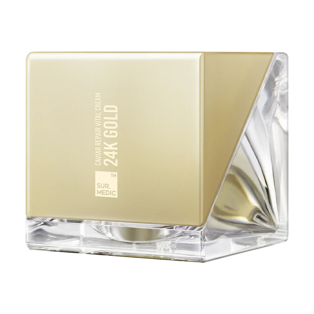 Відновлювальний крем для обличчя Neogen Sur.Medic+ 24k Gold Caviar Repair Vital Cream з екстрактом чорної ікри та частинками золота, 55 г