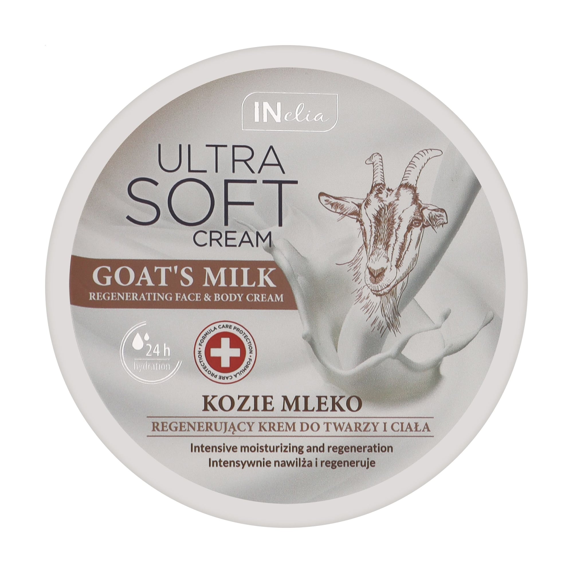 Відновлювальний крем для обличчя та тіла Revers Cosmetics Inelia Ultra Soft Cream Goat's Milk Regenerating Face &amp; Body Cream з козячим молоком, 200 мл