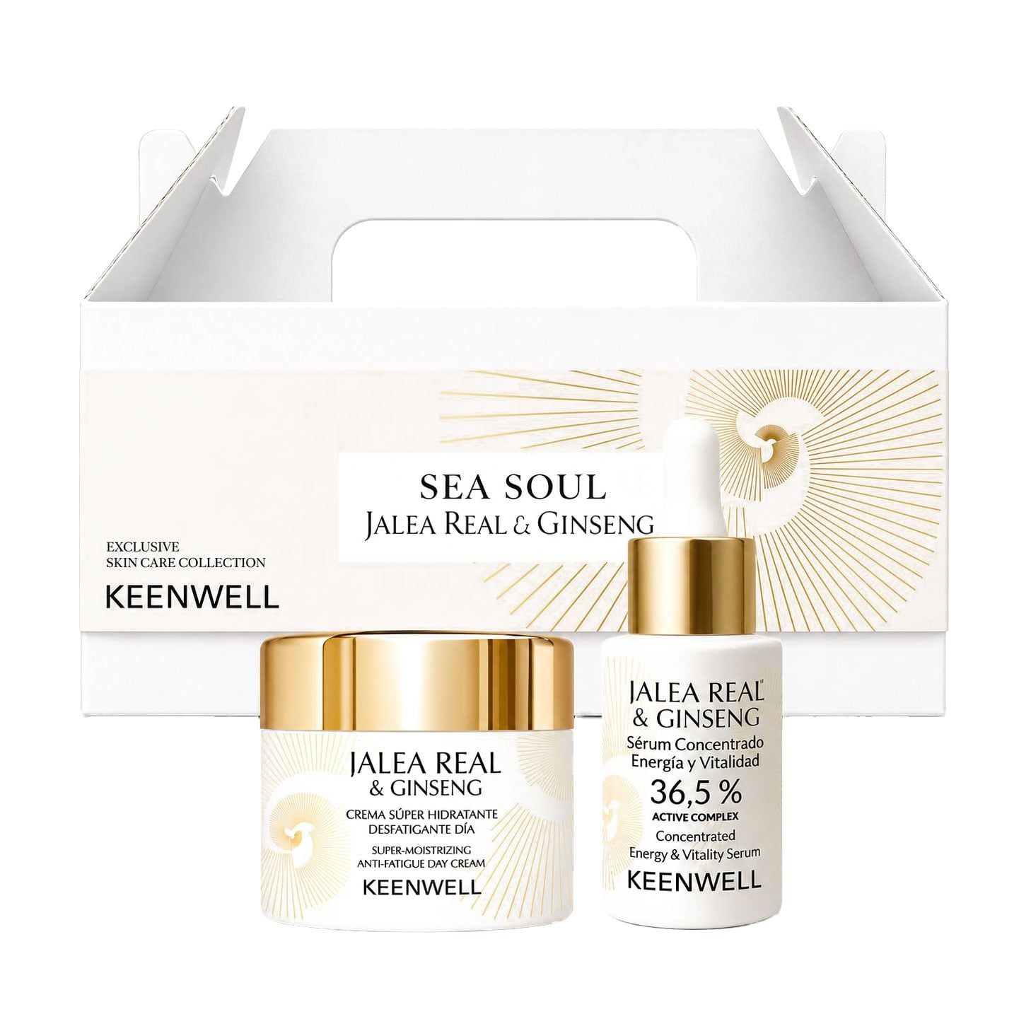 Відновлювальний набір для обличчя Keenwell Sea Soul Jalea Real &amp; Ginseng (крем, 80 мл + сироватка, 30 мл)