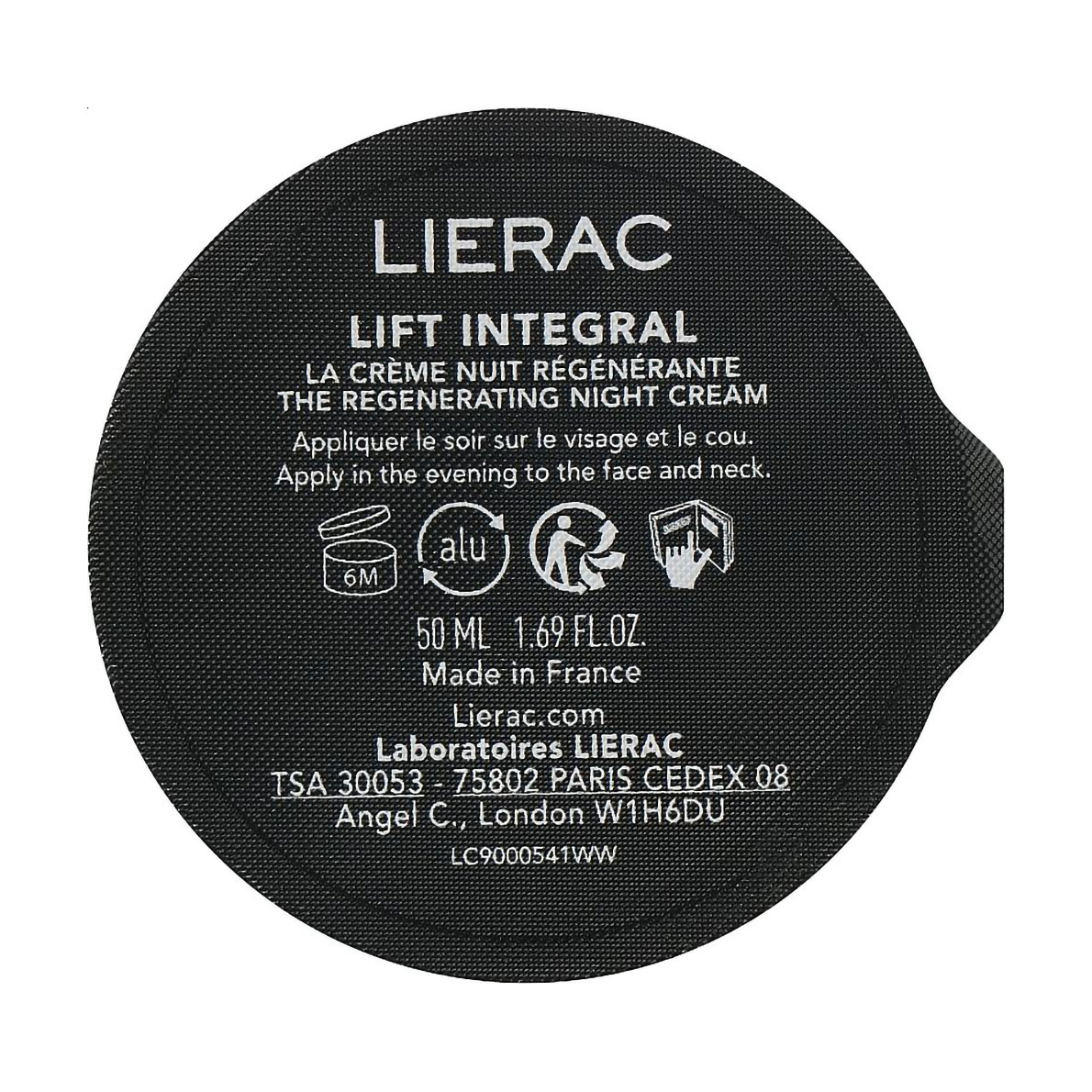 Відновлювальний нічний крем для обличчя Lierac Lift Integral The Regenerating Night Cream Refill, 50 мл (змінний блок)
