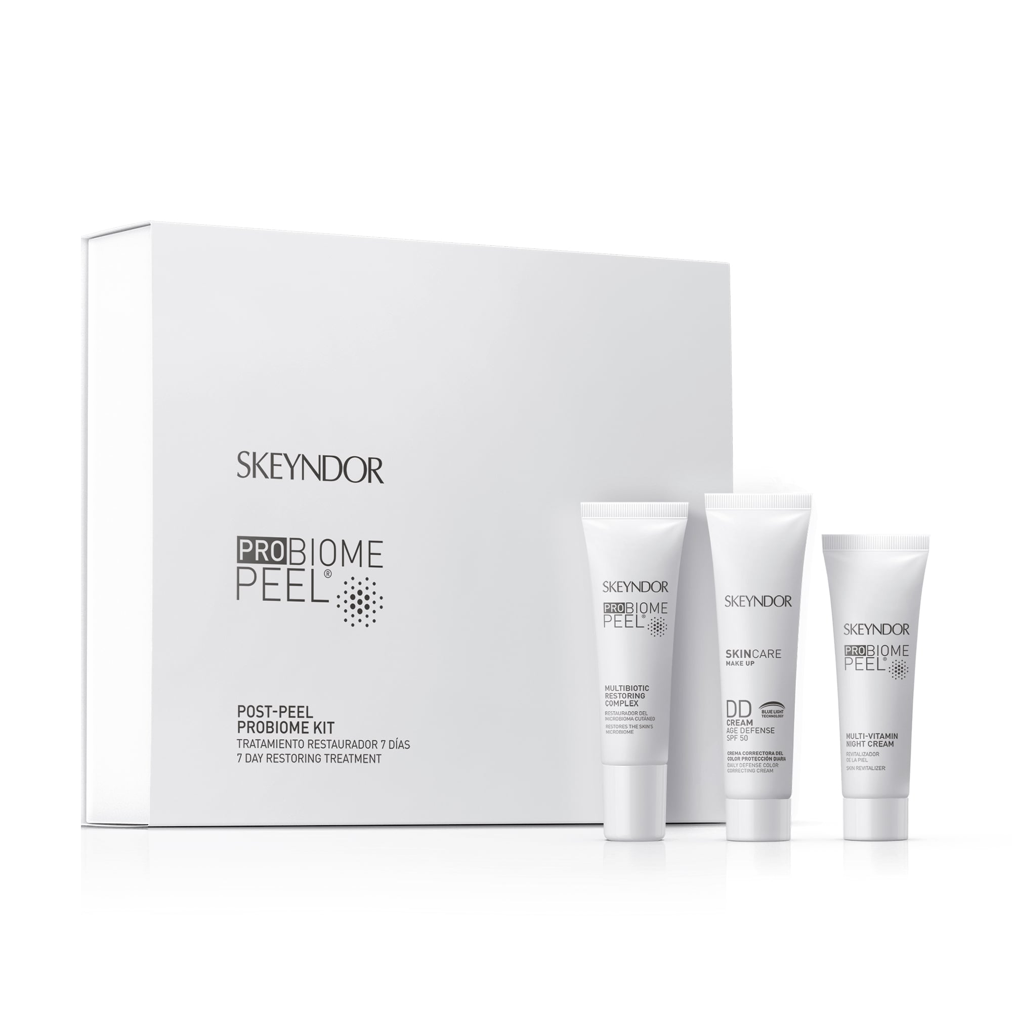 Відновлювальний постпілінговий 7-денний набір для обличчя Skeyndor Probiome Peel тон 2 (крем, 10 мл + комплекс, 10 мл + крем, 15 мл)