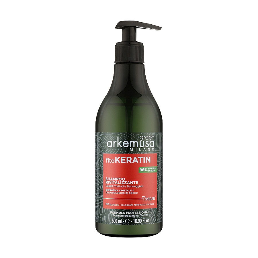 Відновлювальний шампунь Arkemusa Green Fitokeratin Shampoo для пошкодженого волосся, 500 мл