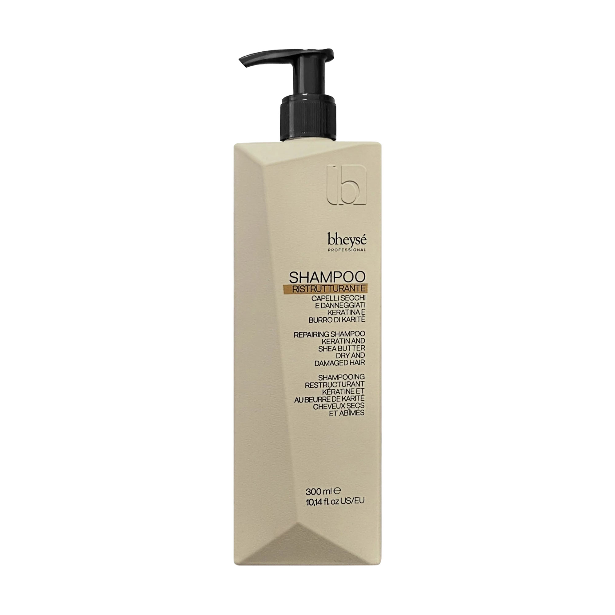 Відновлювальний шампунь для волосся Bheyse Professional Repairing Shampoo Кератинове відновлення, на основі кератину та олії ши, 300 мл