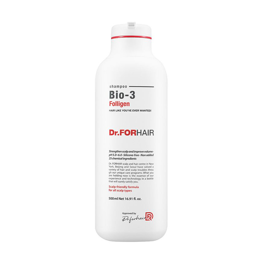 Відновлювальний шампунь для волосся Dr.FORHAIR Folligen Bio-3 Shampoo проти випадіння, зі стовбуровими клітинами, 500 мл