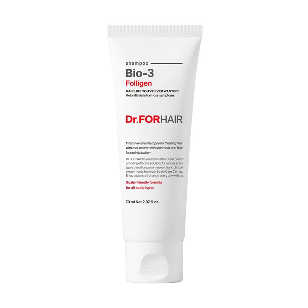 Відновлювальний шампунь для волосся Dr.FORHAIR Folligen Bio-3 Shampoo проти випадіння, зі стовбуровими клітинами, 70 мл