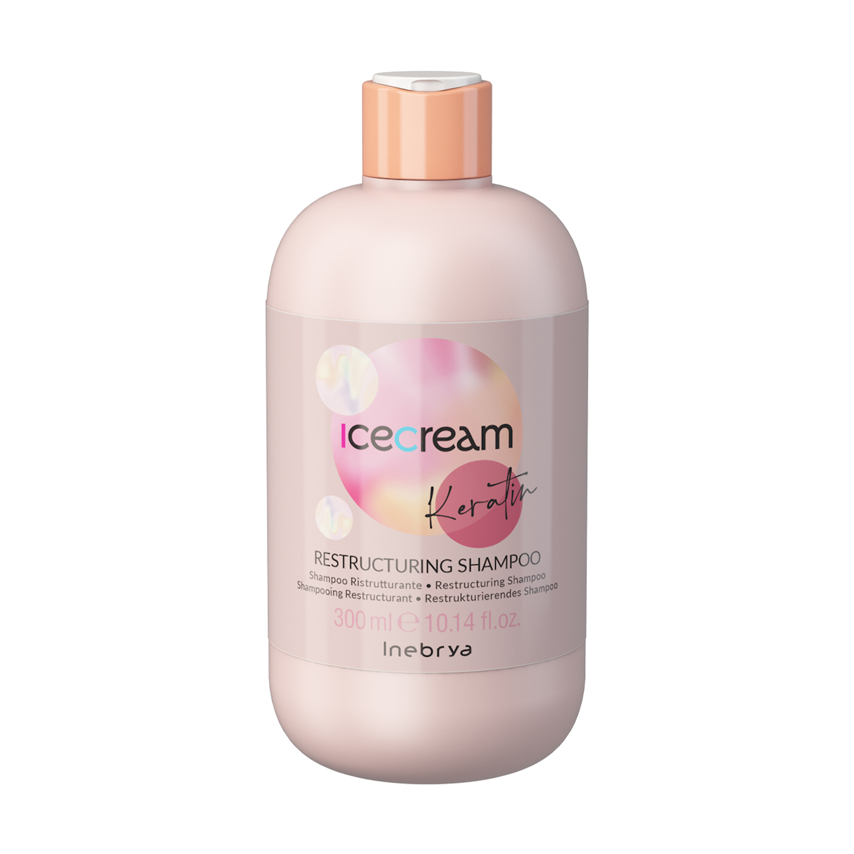 Відновлювальний шампунь для волосся Inebrya Ice Cream Keratin Restructuring Shampoo з кератином, 300 мл