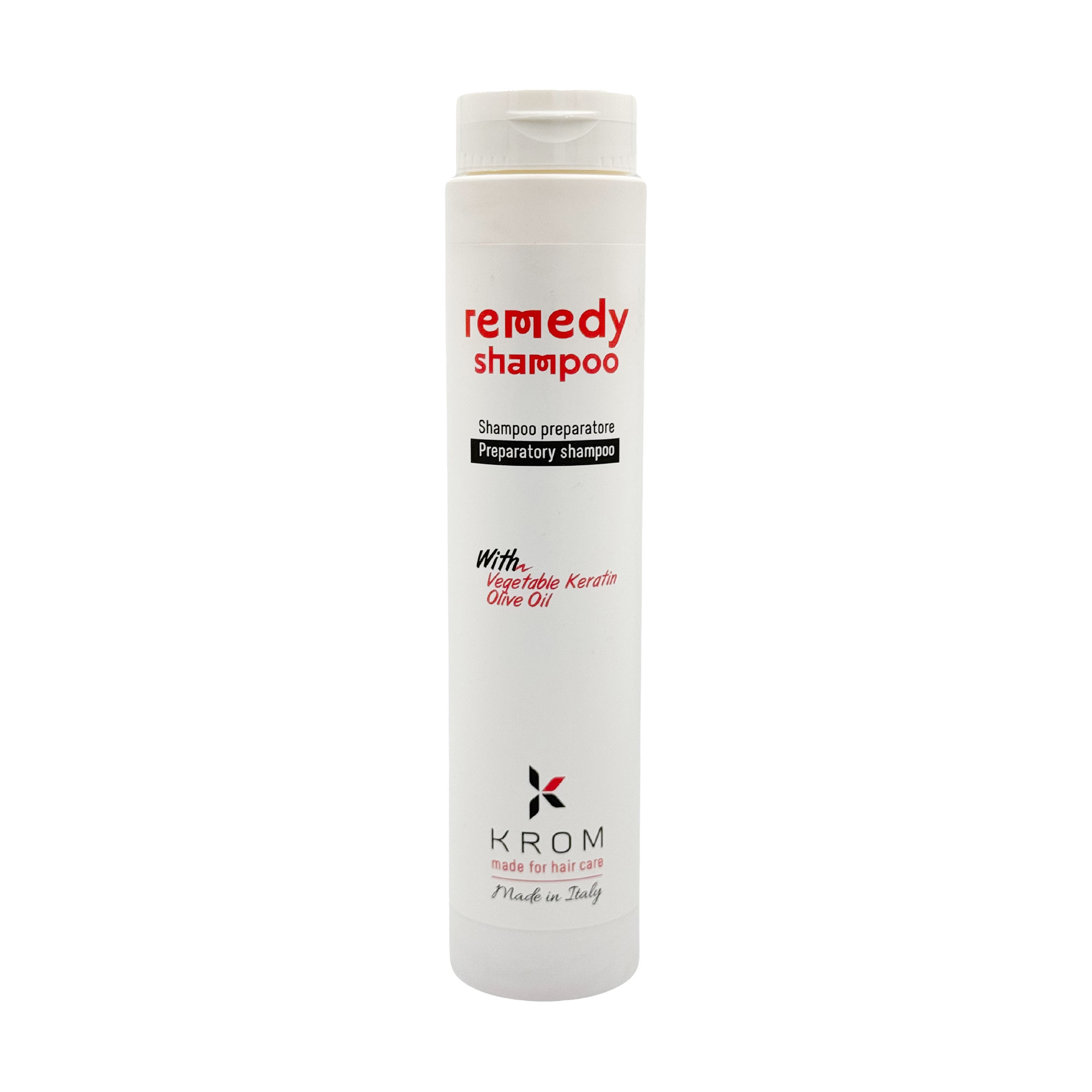 Відновлювальний шампунь для волосся Krom Remedy Shampoo з рослинним кератином та олією оливи, 250 мл