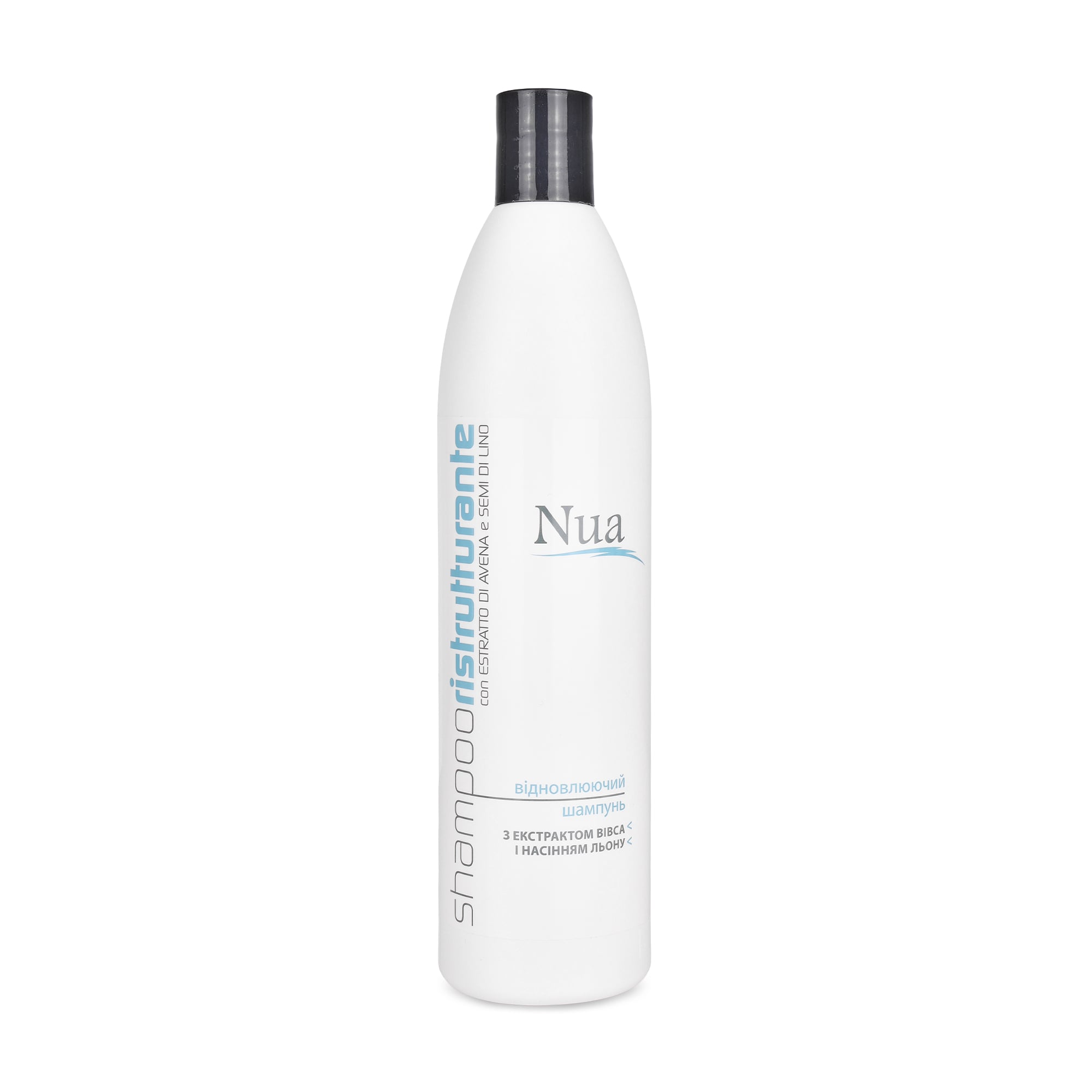 Відновлювальний шампунь для волосся Nua Shampoo Ristrutturante з екстрактом вівса та насінням льону, 500 мл