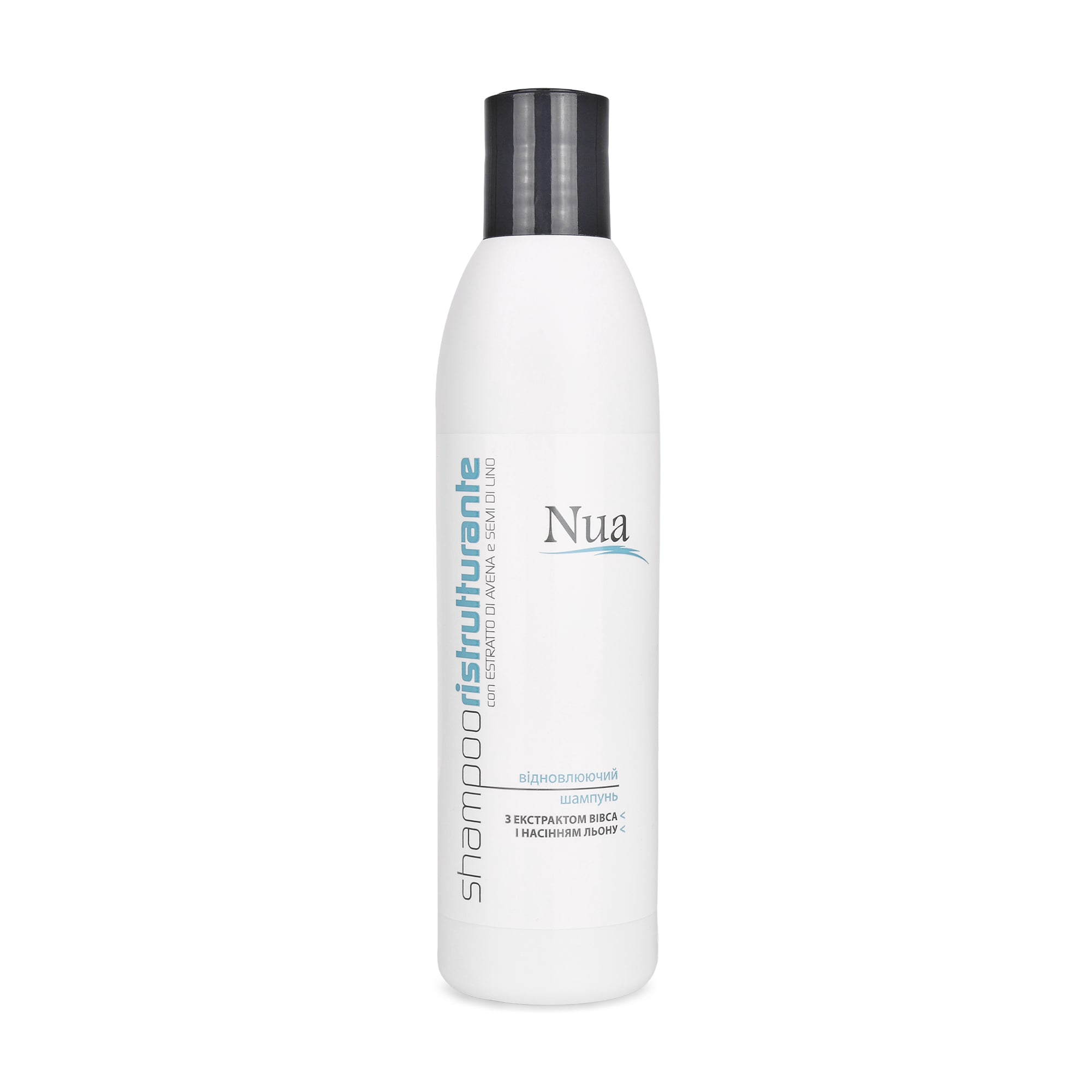 Відновлювальний шампунь для волосся Nua Shampoo Ristrutturante з екстрактом вівса та насінням льону, 250 мл