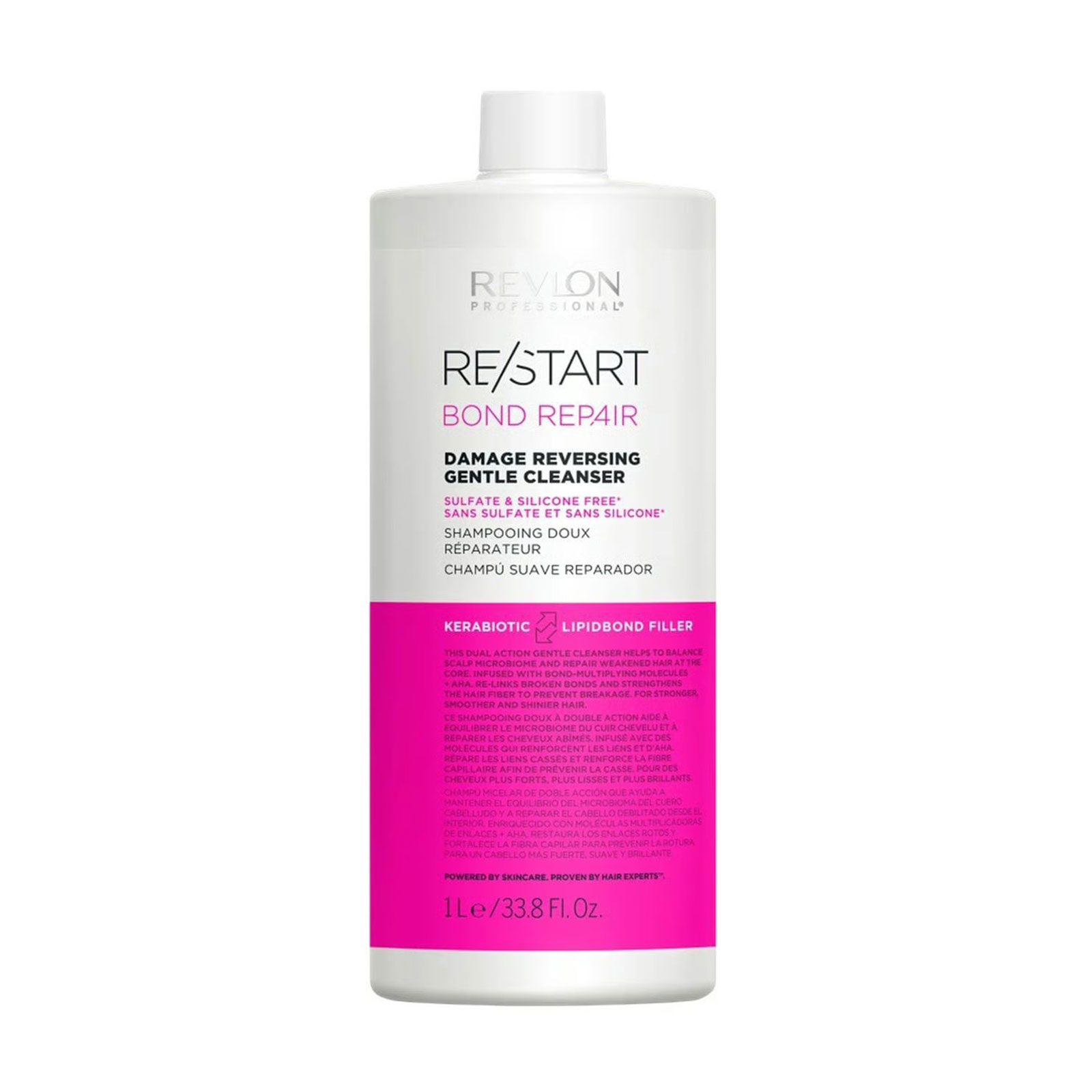 Відновлювальний шампунь для волосся Revlon Professional Restart Bond Repair Damage Reversing Gentle Cleanser Shampoo, 1 л