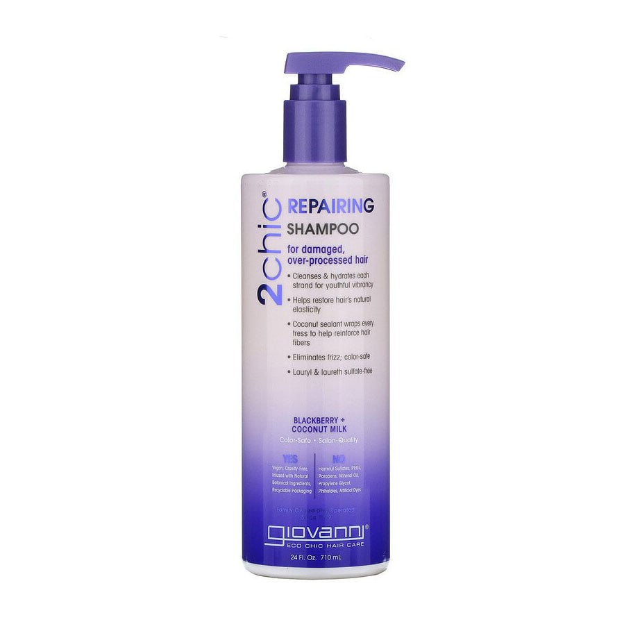 Відновлювальний шампунь Giovanni 2chic Repairing Shampoo Blackberry &amp; Coconut Milk для дуже пошкодженого волосся, 710 мл