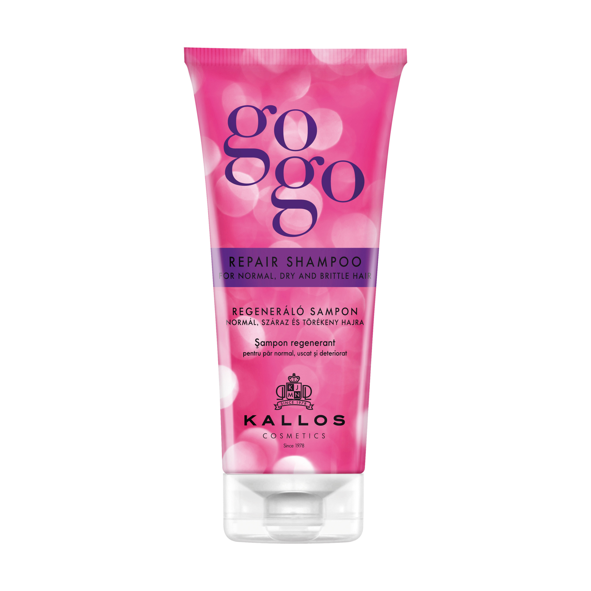 Відновлювальний шампунь Kallos Cosmetics Gogo Repair Shampoo для сухого, нормального та ламкого волосся, 200 мл