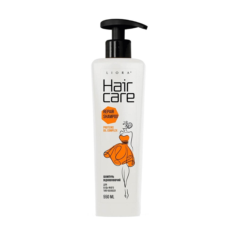 Відновлювальний шампунь Liora Hair Care Repair Shampoo для будь-якого типу волосся, 550 мл