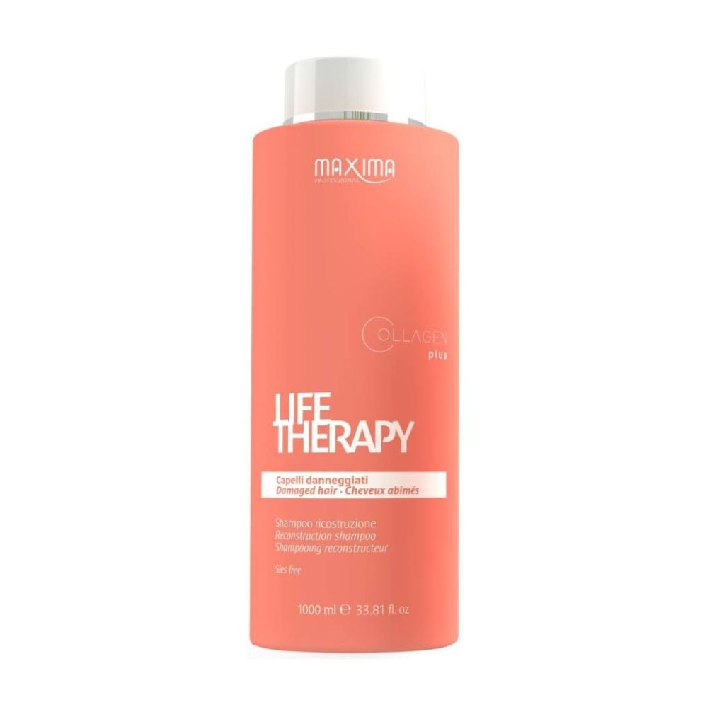 Відновлювальний шампунь Maxima Professional Life Therapy Reconstruction Shampoo для пошкодженого волосся, 1 л