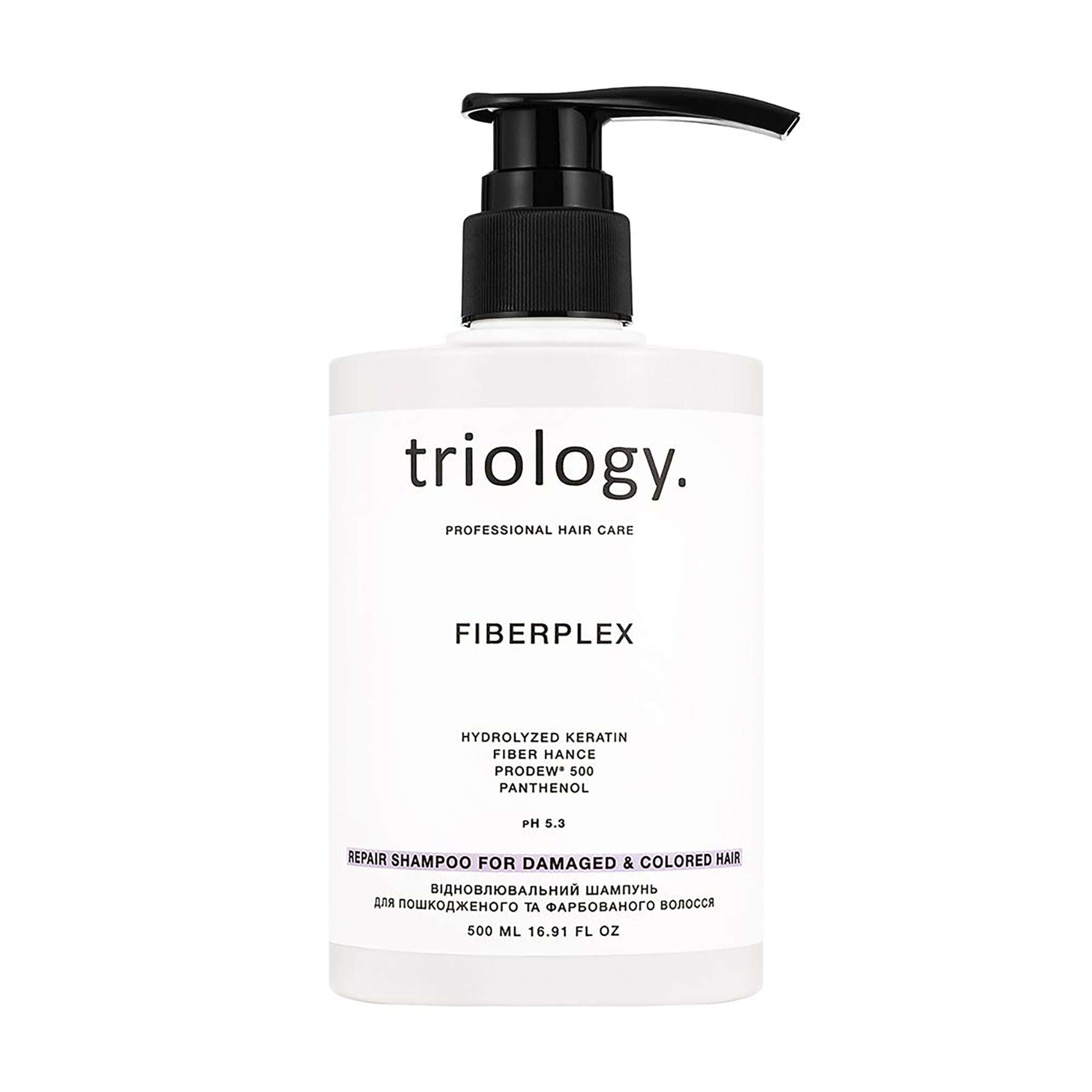Відновлювальний шампунь triology. Fiberplex для пошкодженого та фарбованого волосся, 500 мл