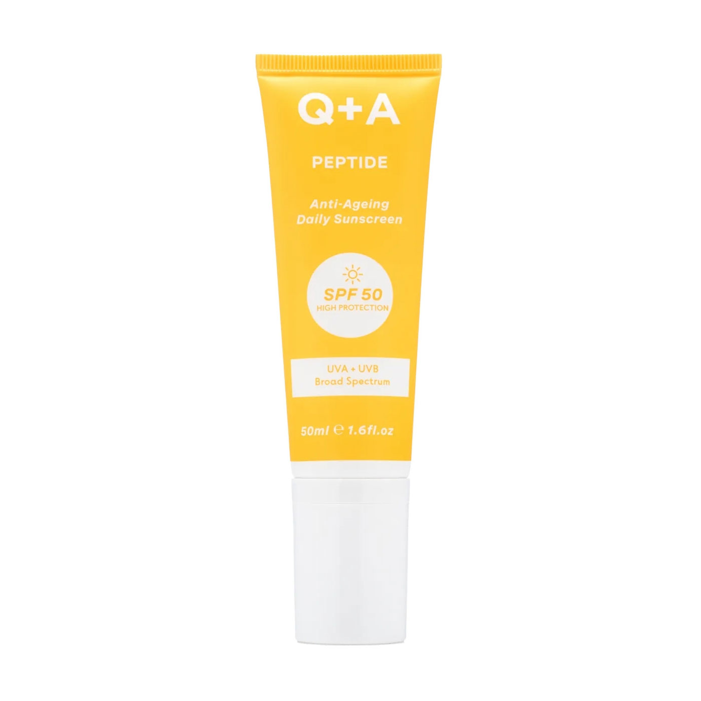 Відновлювальний сонцезахисний крем для обличчя Q+A Peptide Anti-Ageing Daily Sunscreen, SPF 50, 50 мл