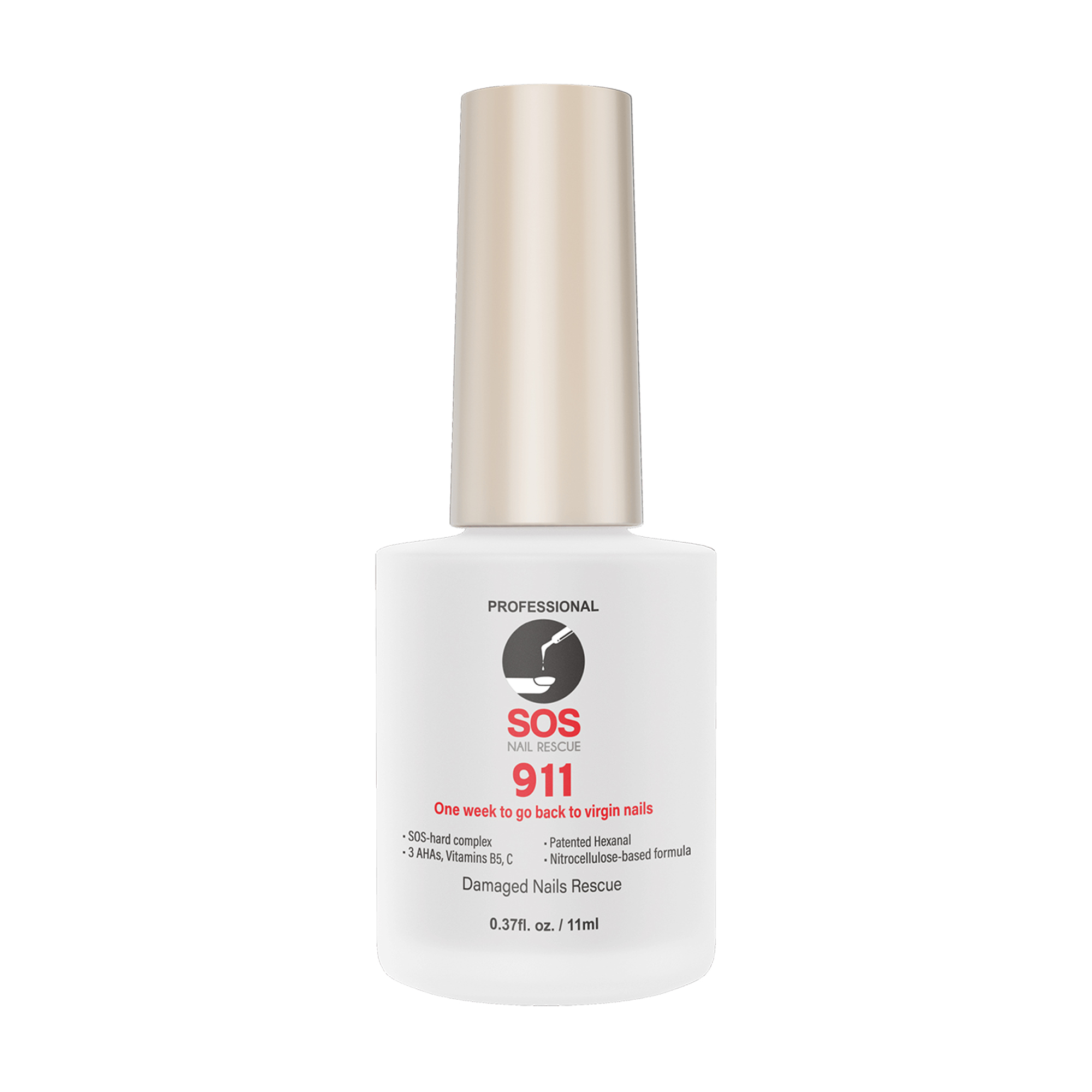 Відновлювальний засіб для зламаних нігтів SOS Nail Rescue 911 One Week To Go Back To Virgin Nails, 11 мл