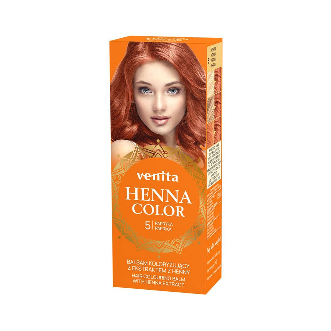 Відтінковий бальзам для волосся Venita Henna Color Hair Colouring Balm з екстрактом хни, 05 Paprika, 50 мл