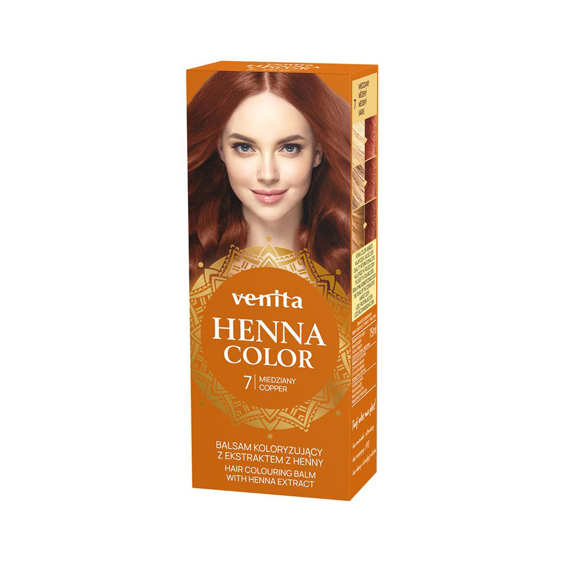 Відтінковий бальзам для волосся Venita Henna Color Hair Colouring Balm з екстрактом хни, 07 Copper, 50 мл