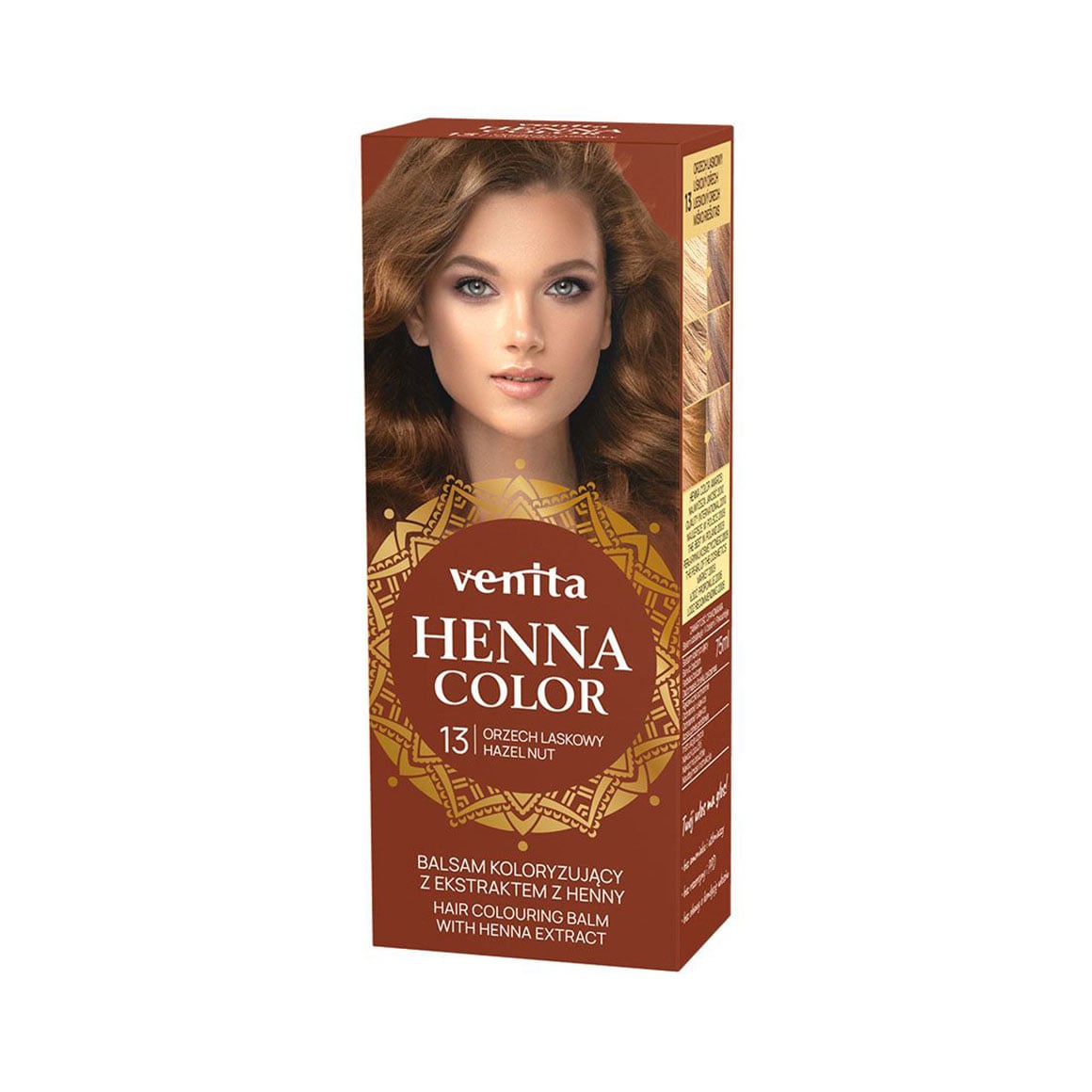 Відтінковий бальзам для волосся Venita Henna Color Hair Colouring Balm з екстрактом хни, 13 Hazelnut, 50 мл