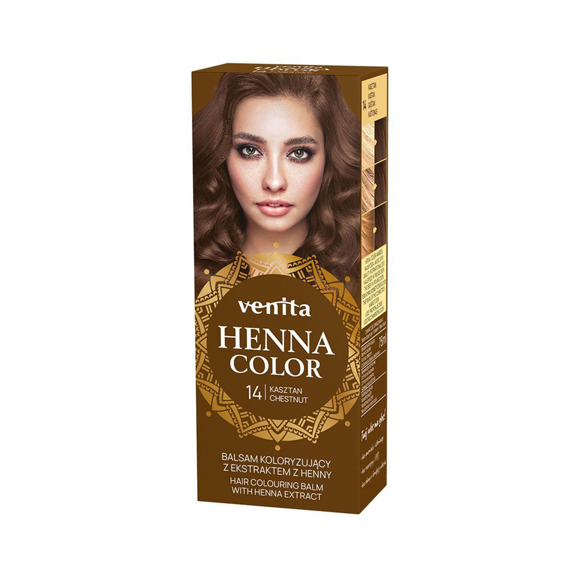 Відтінковий бальзам для волосся Venita Henna Color Hair Colouring Balm з екстрактом хни, 14 Chestnut, 50 мл