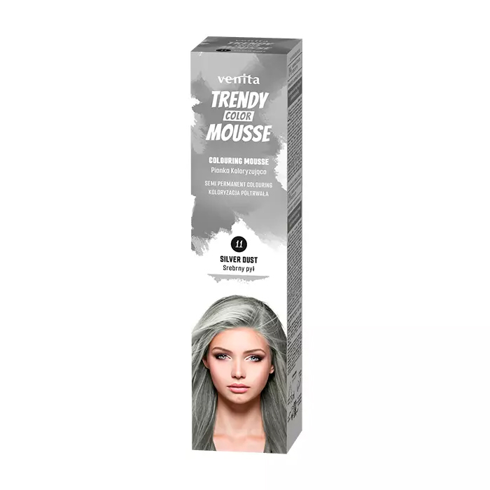 Відтінковий мус для волосся Venita Trendy Color Mousse 11 Срібний блиск, 75 мл