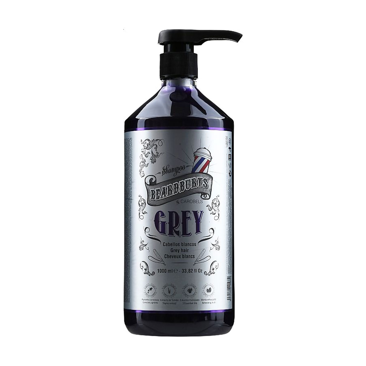 Відтінковий шампунь Beardburys Grey Shampoo для білого і сивого волосся, 1 л