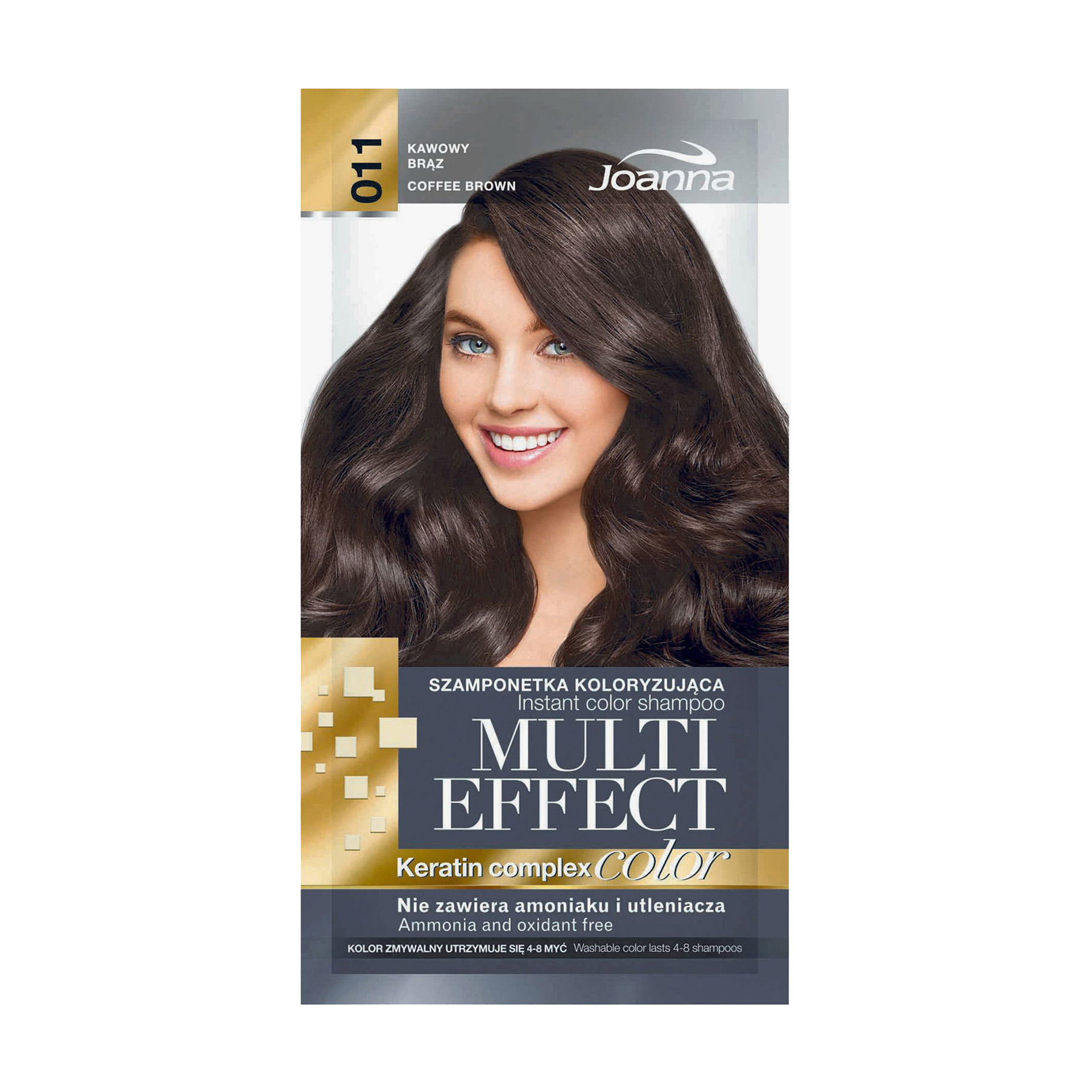Відтінковий шампунь для волосся Joanna Multi Effect Color Keratin Complex 11 Coffee Brown, 35 г