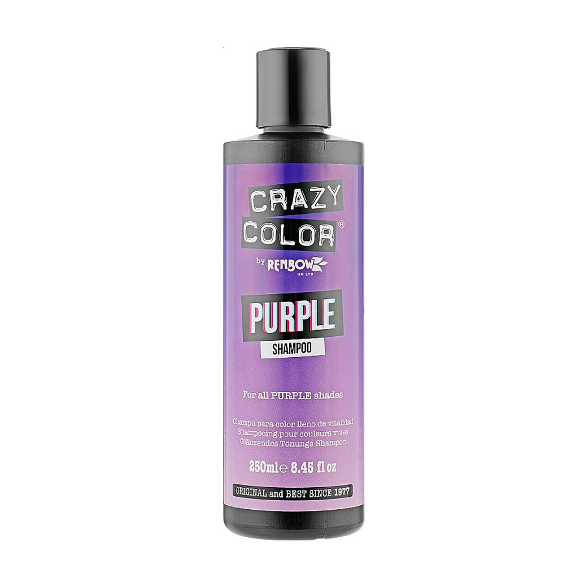 Відтіночний шампунь для волосся всіх відтінків фіолетового Crazy Color Purple Shampoo, 250 мл